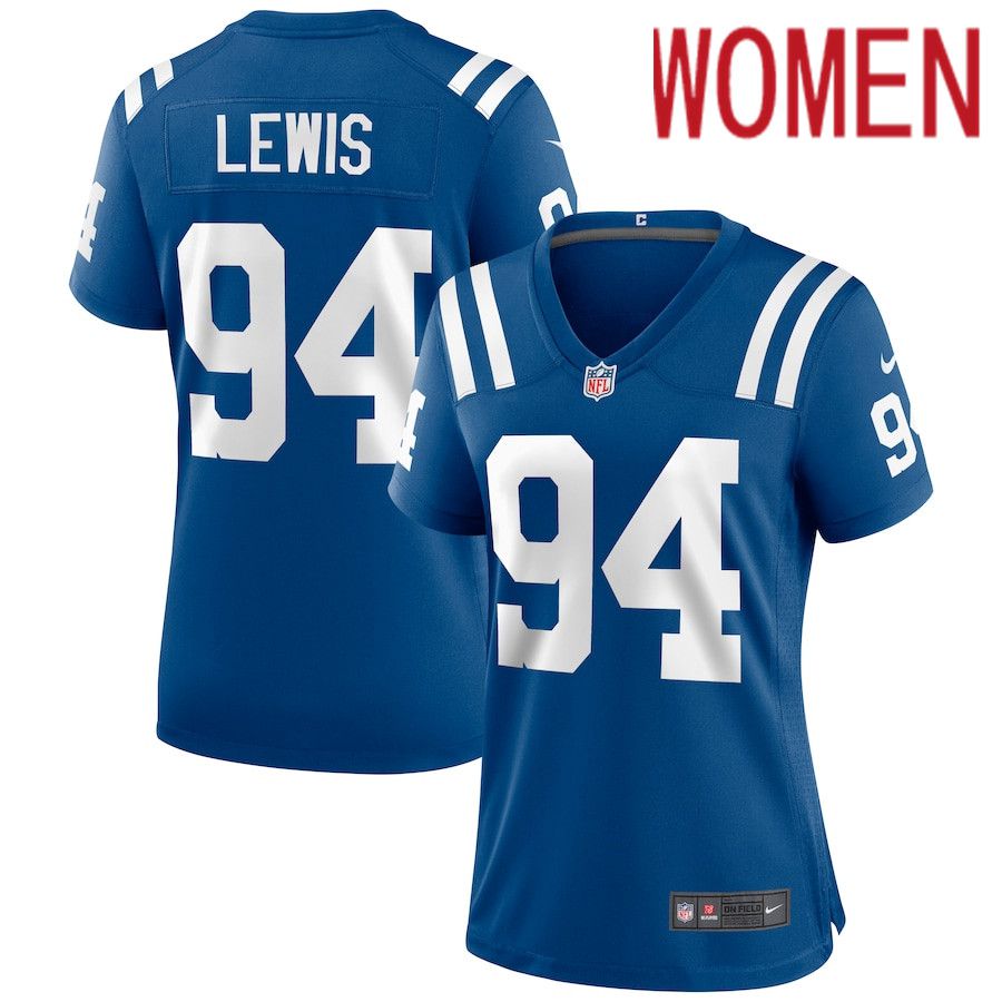 Women Indianapolis Colts #94 Tyquan Lewis Nike Royal Game NFL Jersey->women nfl jersey->Women Jersey